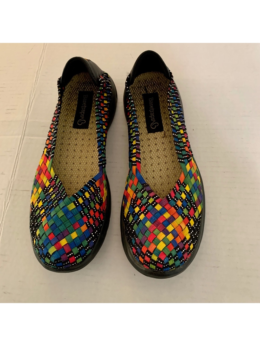 Multicolor woven ballet flats